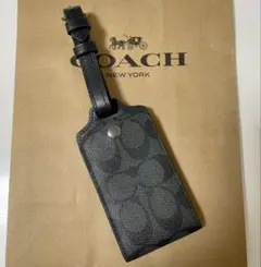 COACH ブラックレザー ネームタグホルダー ☆新品未使用☆