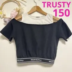 TRUSTY オフショル風トップス 150 黒×白　オフショルダー