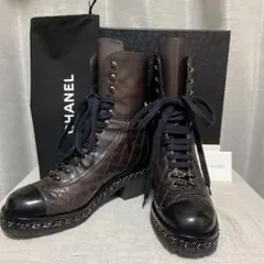 CHANEL 編み上げブーツ38