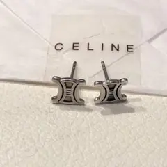 ② CELINE セリーヌ ピアス マカダム シルバー