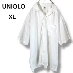 ユニクロ　メンズ XL ホワイト　半袖シャツ　クルーネック　シンプル