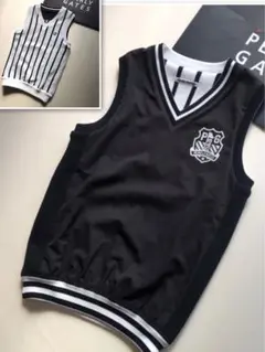 未使用近✨パーリーゲイツ リバーシブル ベスト ニット スニード✨ブラック