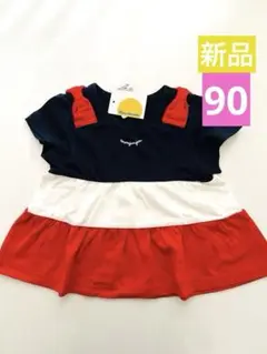 【新品】ムージョンジョン 肩リボンTシャツ 90