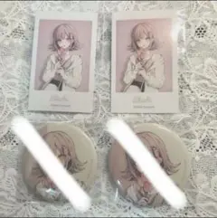 七海千秋　ダンガンロンパ　赤松　animate　缶バッジ　チェキ風カード