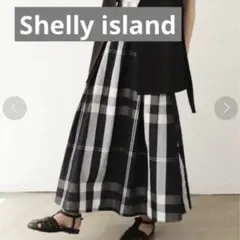 Shelly island 大柄チェックロングスカート