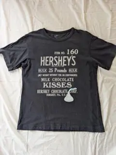 ユニクロ　HERSHEY'S Tシャツ　Мサイズ　黒　ハーシーズ キスチョコ