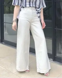 INSCRIRE アンスクリア☆ホワイトワイドデニムパンツ