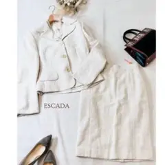 美品 ESCADA エスカーダ ツイード スカートスーツ セットアップ