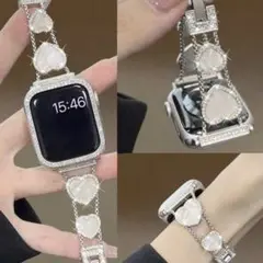 Applewatch SE アップルウォッチ バンド ハート シルバー 40mm