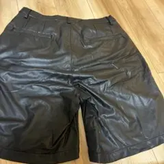 タケオキクチ　黒 合成皮革 ショートパンツ