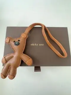 Sticky Zoo クマ型レザーキーホルダー