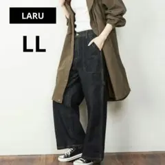 新品【LARU】レディース ぺインター デニム パンツ ワイドパンツ LLサイズ