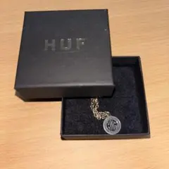 HUF シルバー ロゴプレート ネックレス 60cm