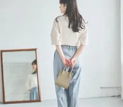 mil 低身長　ぽこぽこランタンスリーブトップス