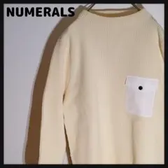 NUMERALS ヌメラルズ ニット セーター 胸ポケット オフホワイト M