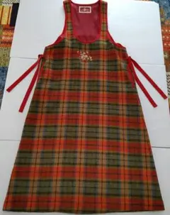 ピンクハウス ロゴお花刺繍チェックジャンパースカート、インゲボルグ、カネコイサオ