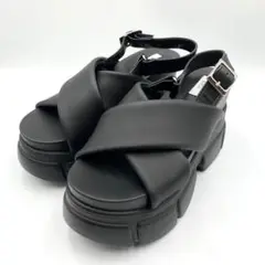 美品 EVOL イーボル 厚底サンダル ブラック Mサイズ