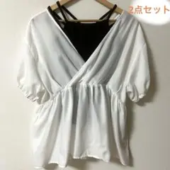 tal by yumi カシュクールブラウス　カップ付きキャミ　2点セット
