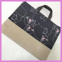 羊ブラック　レッスンバッグ　絵本袋　入学入園　ハンドメイド