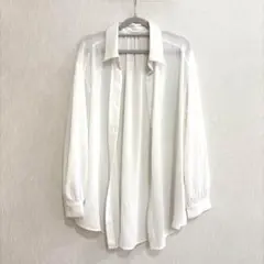試着のみ GU ホワイト 長袖シャツ Sサイズ