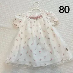 dave&bella 80サイズ デイブベラ チュールワンピース 花柄