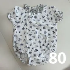 しまむら juo 花柄ロンパース 80