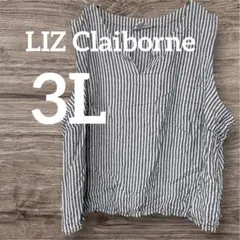 一点物✨LIZ Claiborne ストライプ ノースリーブ 2X