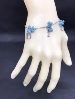クリスチャンディオール Dior シルバー Diorロゴ ブルー ブレスレット
