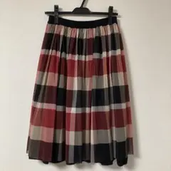 ブルーレーベル クレストブリッジ リバーシブル スカート 38 赤 チェック