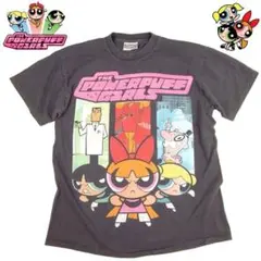 ☆少々難あり☆パワーパフガールズ☆Tシャツ☆USED☆アニメ☆ブラック L☆半袖