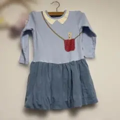 【mini labo×ベルメゾン】ネコポケット 長袖ワンピース 110