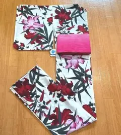 撫松庵 浴衣 単衣着物 白地 朝顔百合 セオα セオアルファ ふりふよしむら