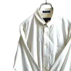 無地　ポケット付き　CHRISTOPHER HAYES 長袖シャツ　白　XL