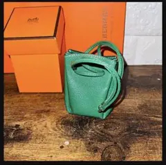 レア 極美品 エルメス グリーン 巾着 バッグチャーム