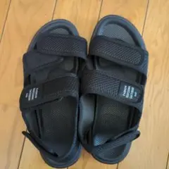 スポーツサンダル 黒 メッシュ ベルクロ