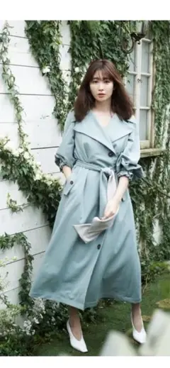 herlipto Belted Dress Trench Coat