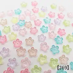 【269】フラワーアクリルビーズ 12㎜ 90個 350円