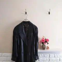 美品★ レザージャケット F 羊革 ボリュームスリーブ フレア ペイズリー
