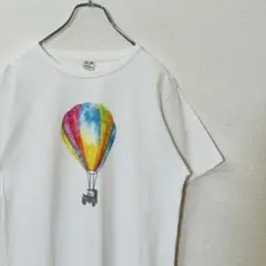 【ジーアールエヌ】Tシャツ Mサイズ grn ホワイト 気球
