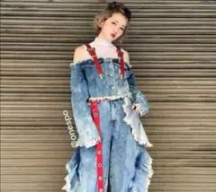 Onespo ラッフルデニムワイドパンツ　定価¥10000 中川翔子