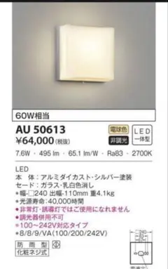 屋外、屋内壁付照明（コイズミ照明） ⭐️定価6万4千円