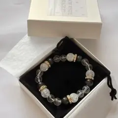 天然石 けんたし Snow White bracelet 幸運・財運8〜10㎜球
