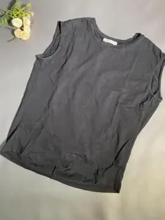 モニーレ MONILE ノースリーブ Tシャツ ブラック Fサイズ 綿100%