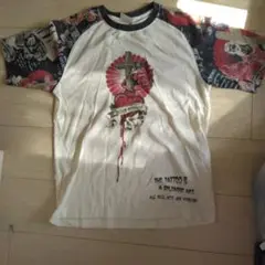 blood messageタトゥーアート ラグランTシャツ
