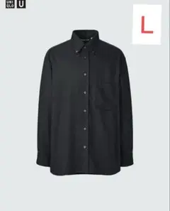 UNIQLO U ユニクロU ドレープシャツ　ブラック　Ｌサイズ