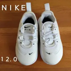【美品】ＮＩＫＥ　ナイキ エアー　ホワイト　スニーカー　ロゴブラック　白　ベビー