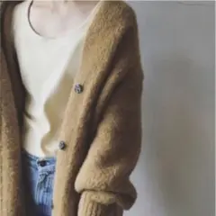 oval キッドモヘアカーディガン