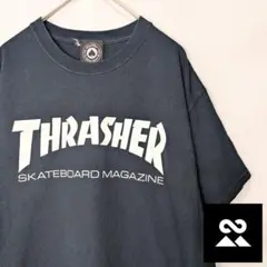 THRASHER　Tシャツ　シンプルロゴ　ストリート　ブラック