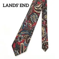 LANDS' END ランズエンド　ネクタイ　花　ボタニカル　総柄