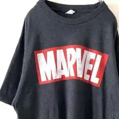 マーベル MARVEL ロゴ Optima Tシャツ L グレー 灰色 古着